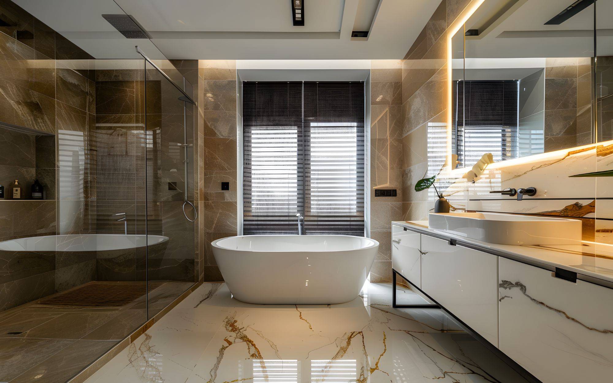 White Tiles In Modern Bathroom2